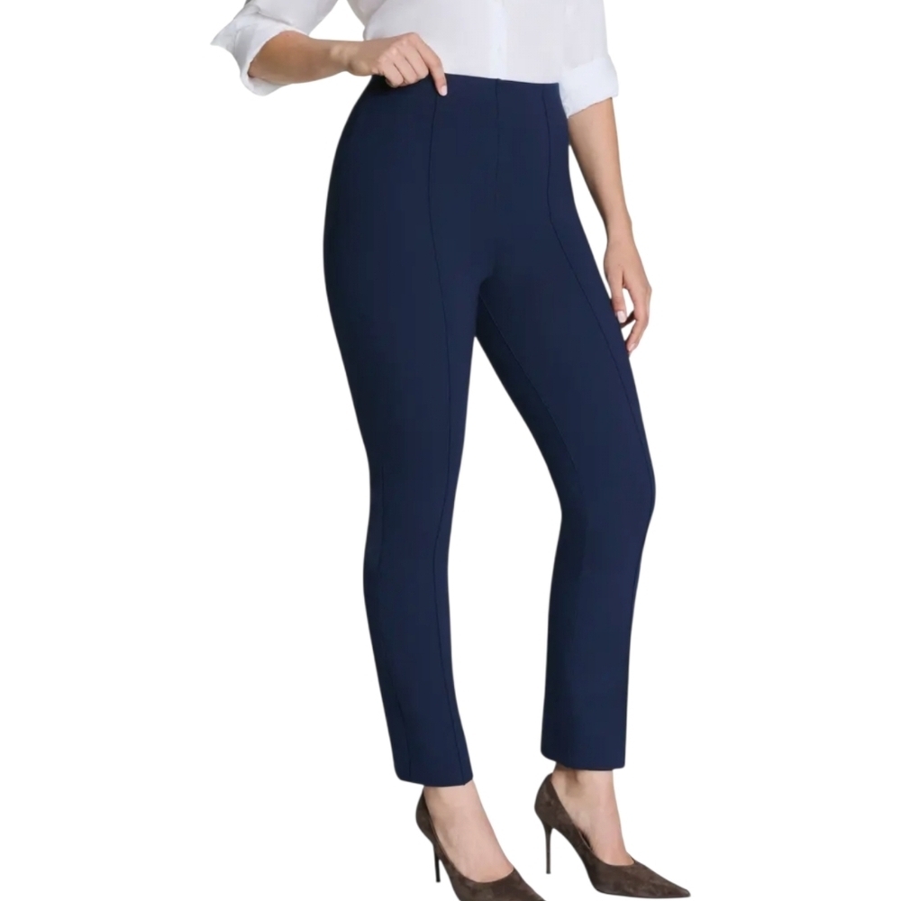 SPANX Supersmooth Perfect Fit Ponte Ankle Pants Navy Blue Large - Picture 6 of 12